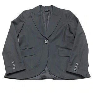 Lafayette 148 virgin wool blazer. Black, sz 8. Single button. Preloved, gorgeous